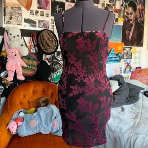 black & violet crushed velvet dress